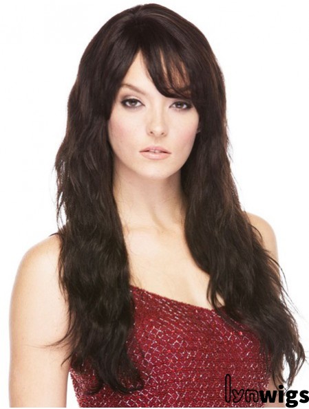 Brazilian Human Hair With Bangs Straight Style Long Length