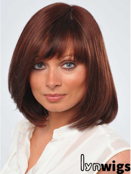 12 inch Fabulous Red Bobs Monofilament Wigs