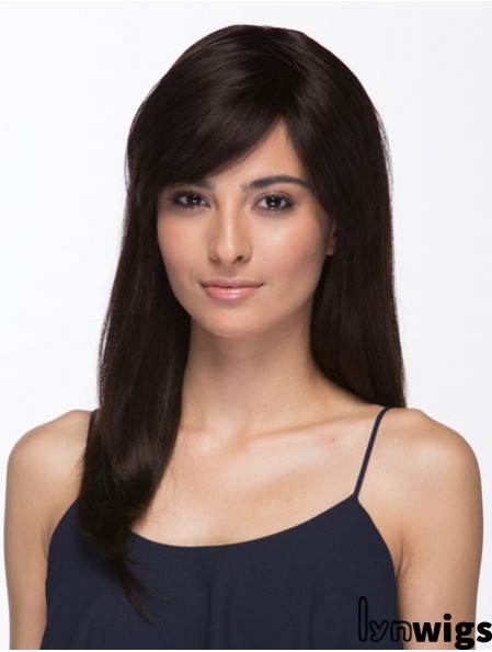 Brazilian Wigs Human Hair Long Length Brown Color With Bangs