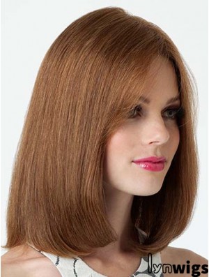 Top Lace Front Straight Shoulder Length Remy Human Lace Wigs 