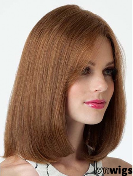 Top Lace Front Straight Shoulder Length Remy Human Lace Wigs 