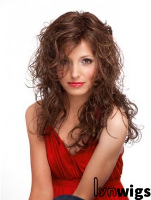 Curly Monofilament Wigs 100% Hand Tied Long Length Layered Cut