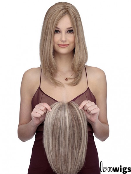 Shoulder Length Straight Without Bangs Cheap Blonde Lace Front Wigs