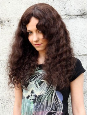 Human Curly Wigs With Capless Curly Style Long Length