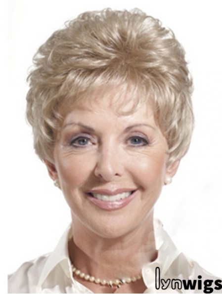 Real Hair Wigs For Older Women Cropped Length Auburn Color Classic Cuts