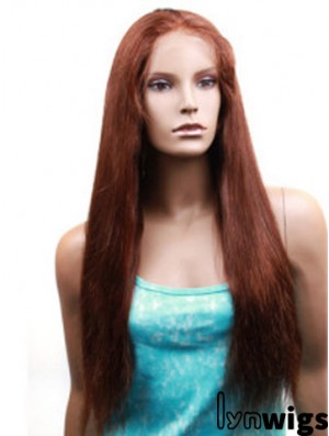 Yaki Straight Human Hair With Monofilament Yaki Style Long Length