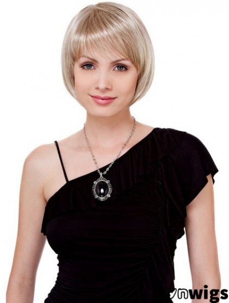 Bobs Chin Length Blonde Straight Comfortable Petite Wigs