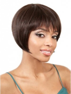 Capless Straight Bobs Chin Length 8 inch Gorgeous Human Hair Wigs