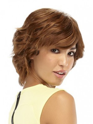 Wavy Auburn Style Short Classic Wigs