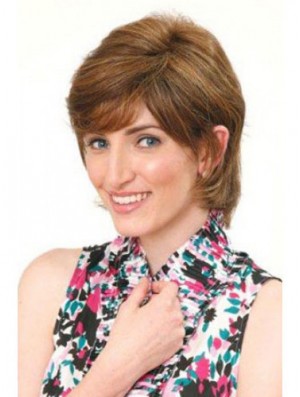 Classic Fabulous Straight Brown Chin Length Human Hair Wigs