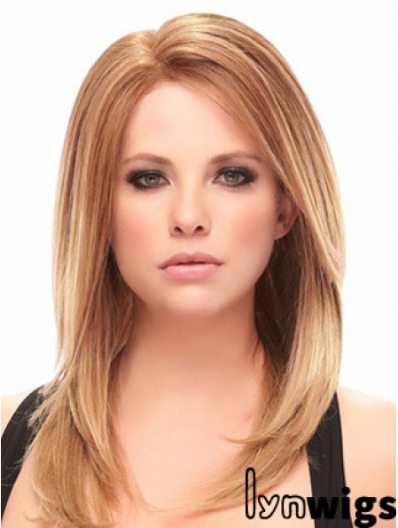 Auburn Shoulder Length Trendy Straight Without Bangs Lace Wigs