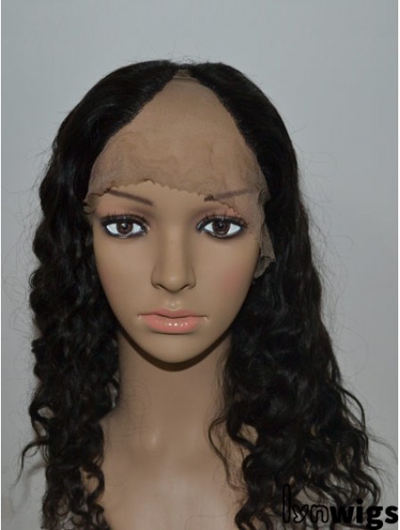 Online Black Long Curly U Part Wig