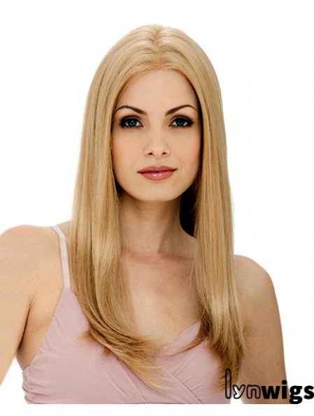 24 inch Blonde Long Layered Straight Flexibility Lace Wigs