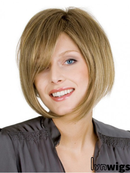 Chin Length Blonde Modern 10 inch Wavy Bob Wigs