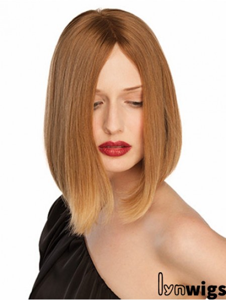 10 inch Blonde Chin Length Without Bangs Straight Convenient Lace Wigs