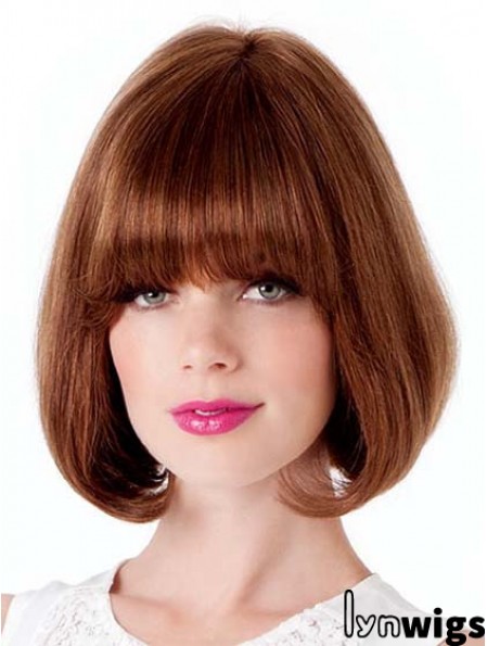 Lace Front Chin Length Straight Auburn Suitable Bob Wigs