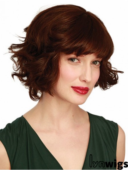 Chin Length Brown Best 10 inch Wavy Bob Wigs