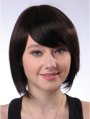 Bobs Best Straight Brown Chin Length Human Hair Wigs