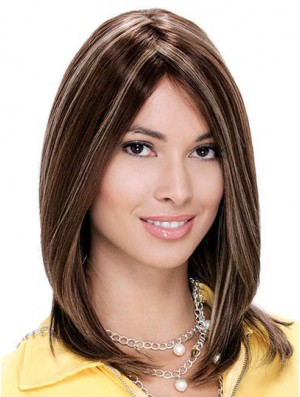 Monofilament Straight Without Bangs Shoulder Length 13 inch Fashionable Human Hair Wigs