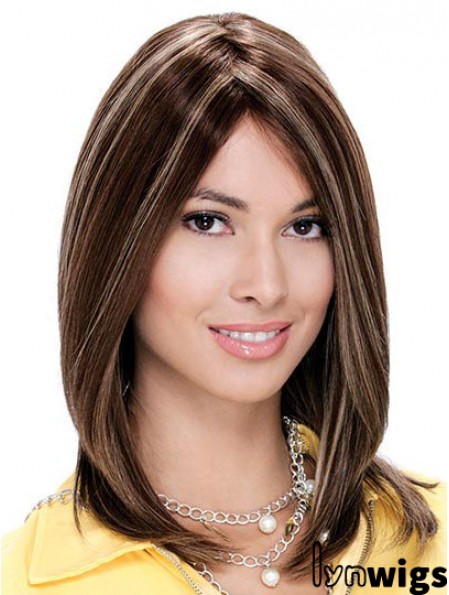 Monofilament Straight Without Bangs Shoulder Length 13 inch Fashionable Human Hair Wigs