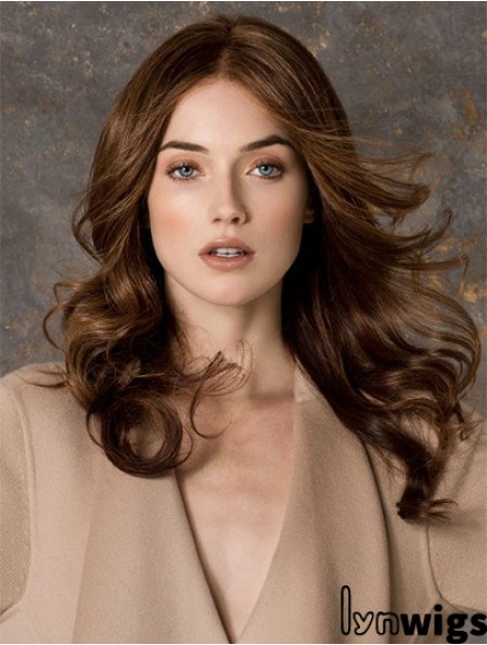 Wavy Without Bangs Monofilament Brown Ideal Long Wigs