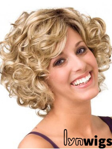 Curly Blonde Layered 10 inch Buy Human Hair Wigs