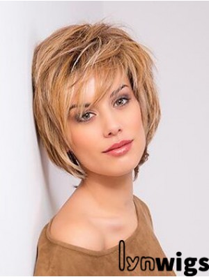 Blonde Straight Bobs 10 inch Copper Chin Length Human Hair Lace Front Wigs