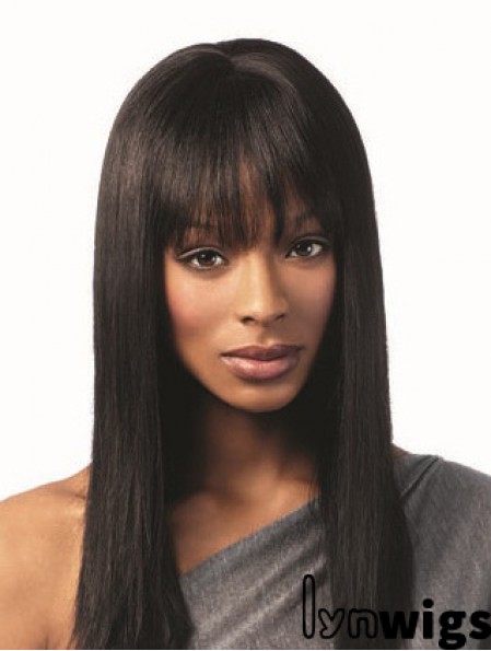 African American Hairstyles With Bangs Remy Human Black Color