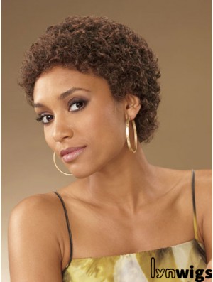 African Hair Wigs Curly Style Short Length Boycuts With Capless