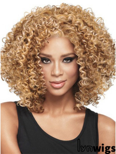 African Hair Style With Capless Kinky Style Blonde Color Shoulder Length