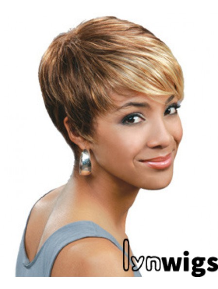 Blonde Boycuts Cropped Straight Capless Wholesale African Women Wig