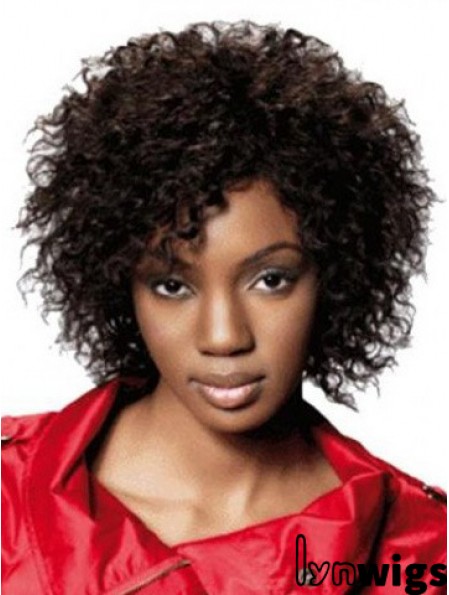 Chin Length Brown Kinky Classic Fashion African American Wigs