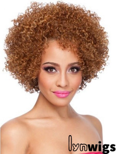 African American Afro Wigs Chin Length Kinky Style Layered Cut