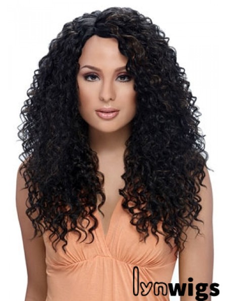 Long Black Kinky Layered Perfect African American Wigs