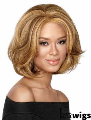 Chin Length Wavy Capless Blonde Durable Bob Wigs