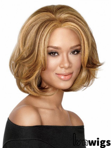 Chin Length Wavy Capless Blonde Durable Bob Wigs