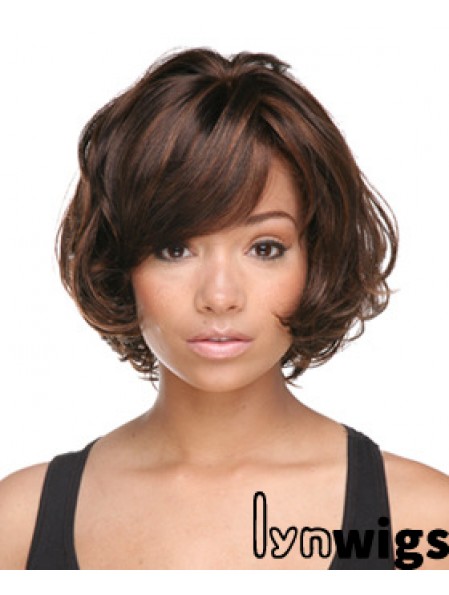 Auburn Chin Length Bobs Capless Synthetic Hair Styles For Black Woman