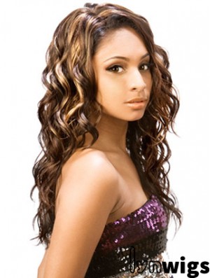 Long Brown Wavy Without Bangs Incredible African American Wigs