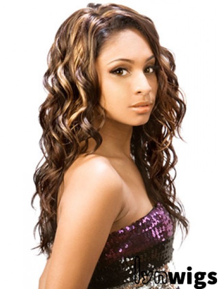 Long Brown Wavy Without Bangs Incredible African American Wigs