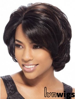 Wavy Layered Chin Length Brown Trendy Lace Front Wigs