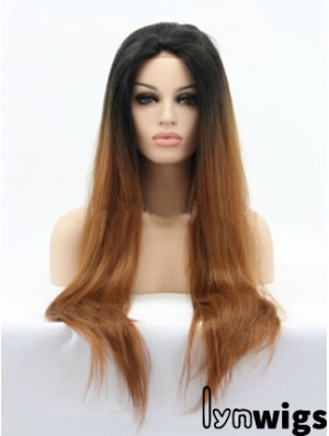 Natural 26 inch Long Straight Wigs For Black Women