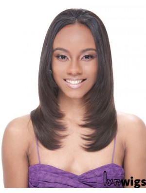 Long Brown Straight Without Bangs Suitable African American Wigs