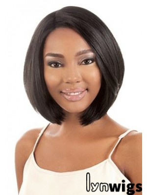 11 inch Chin Length Synthetic Black Bobs Capless Hairsyles For Black Woman