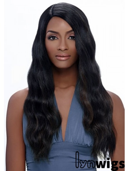 Long Black Straight Without Bangs Exquisite African American Wigs