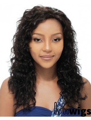 Long Black Curly Layered Natural African American Wigs