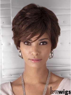 Cropped Auburn Wavy Layered Cheapest African American Wigs