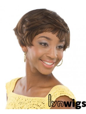 Short Brown Wavy Boycuts Incredible African American Wigs