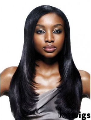 Long Black Yaki Without Bangs Best African American Wigs