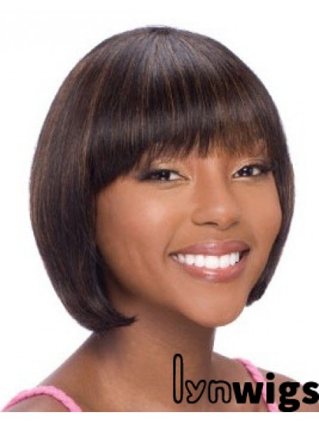 Chin Length Auburn Straight Bobs Cheapest African American Wigs