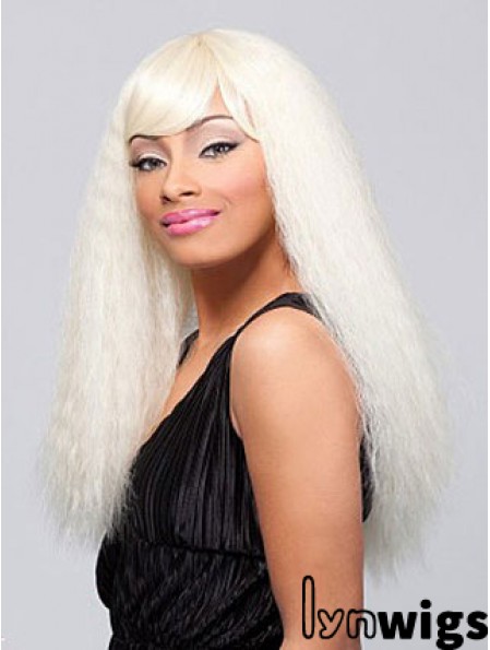 Long Blonde Straight With Bangs Top African American Wigs